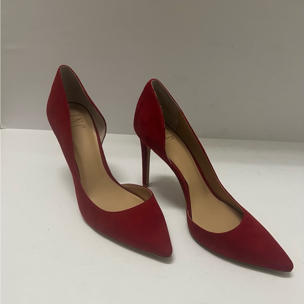 INC International Concepts Kenjay Dorsay Stilleto Heels shoes Red Size 9 - Picture 6 of 11